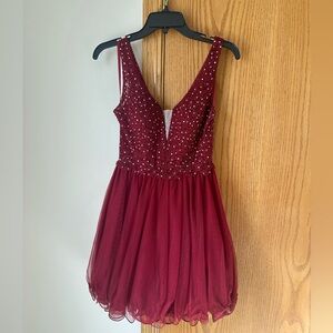 Misses Burgundy homecoming or cocktail dress